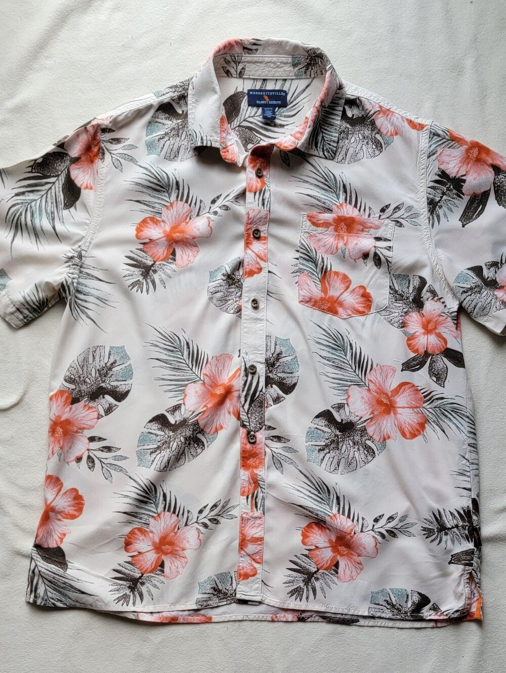 Ivory Floral Short-Sleeve Shirt
